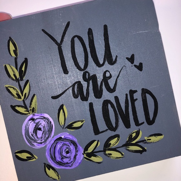 Hand painted wood sign YOU ARE LOVED - Picture 2 of 2